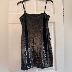 Olivaceous Black and Silver Sequin Top
